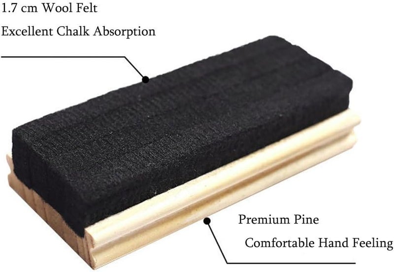 TKOnline 3 Pack Premium Wool Felt Chalkboard Eraser – Dustless, Kid-Friendly, for Whiteboard & Blackboard - Image 2