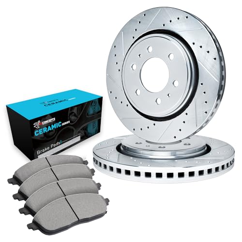 R1 Concepts Front Brakes and Rotors| Automotive Replacement Brake Kits| Front Ceramic Brake Pads and Rotors Kit| Fits 2003-2009 Toyota 4Runner; 2007-2014 Toyota FJ; 2005-2022 Toyota Tacoma - Image 1
