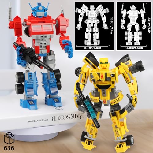 HIGH GODO Transforming Building Set, Collectible 2in1 Transformation Robot and Truck Building Block Set, STEM Toys Gifts for Boys Kids 12+ (636 Pieces) - Image 4