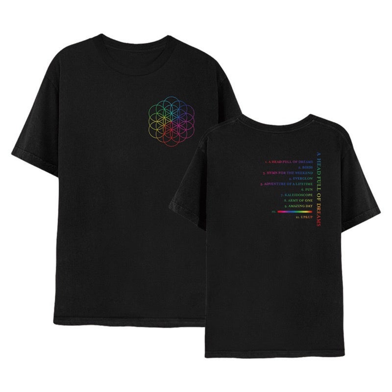 Cross-border New Coldplay Band World Tour T-shirt coldplay Same Style Y2K European and American Mens and Womens Street Tide Top Black 2 - Image 1