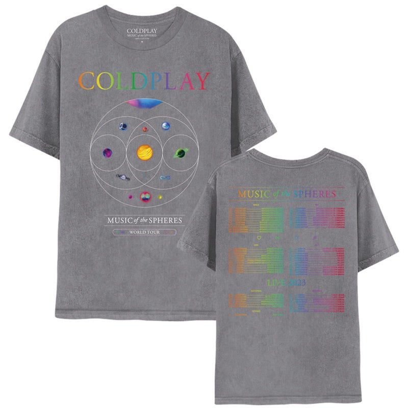 Cross-border New Coldplay Band World Tour T-shirt coldplay Same Style Y2K European and American Mens and Womens Street Tide Top Black 2 - Image 4