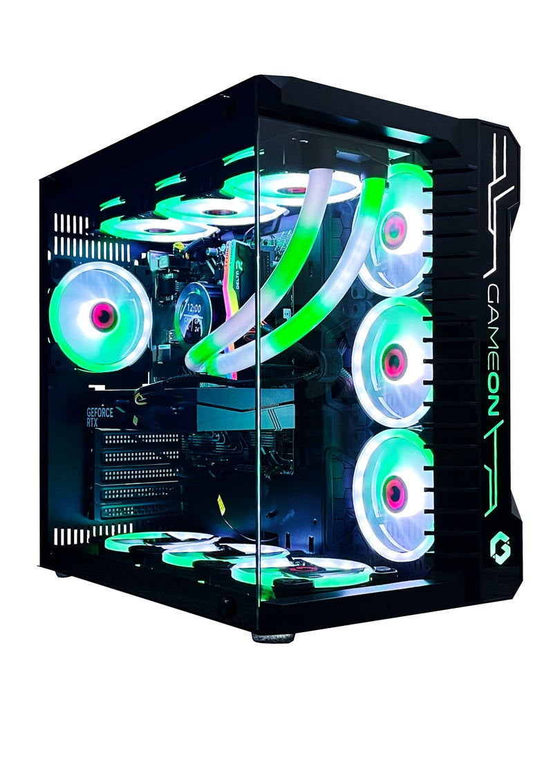 Gaming Pc with Intel Core i7-14700K Processor, B760M-K Motherboard, DDR5 16GB RAM RGB, 1TB M.2 SSD, NVIDIA GeForce RTX 4070 Super Graphics Card,360 Water Cooler, 7 Fan Case Blackwith Windows 11 Pro