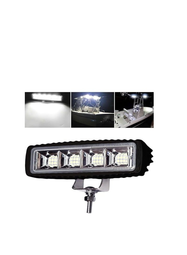 يُسلِّم أضواء قوارب LED، أضواء قوارب تحت الماء، أضواء قوارب LED مقاومة للماء 72 واط، أضواء بحرية للسطح/الرصيف، 4000 لومن، ضوء كاشف بزاوية 120 درجة، 6.3 بوصة، شريط إضاءة LED 12/24 فولت (اللون: أسود) - Image 1