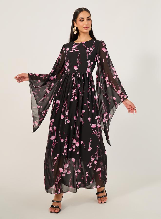 Styli Floral Chiffon Dress - Image 1