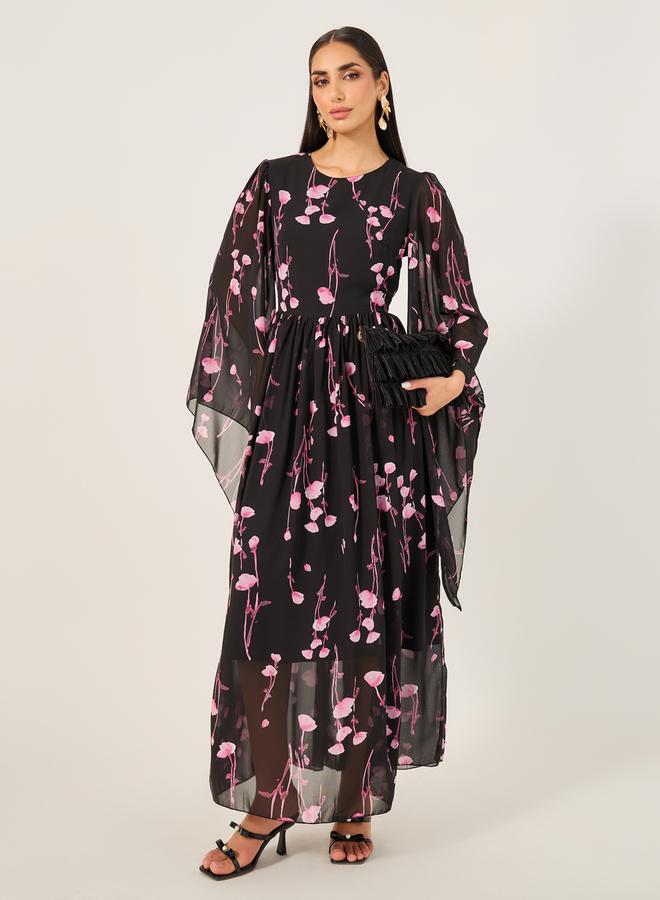 Styli Floral Chiffon Dress - Image 2