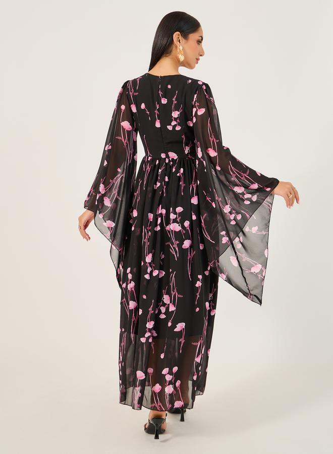 Styli Floral Chiffon Dress - Image 5