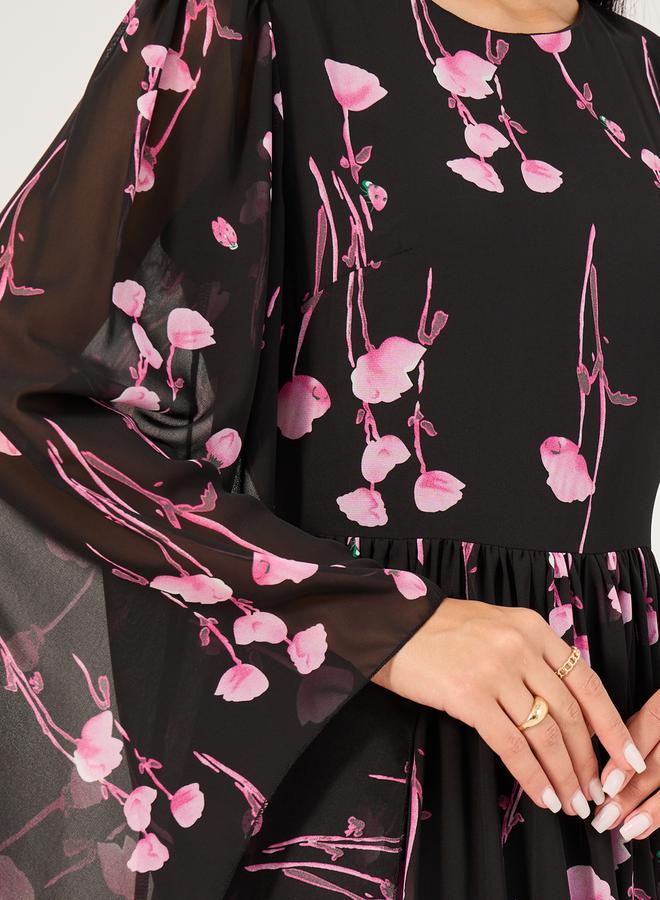 Styli Floral Chiffon Dress - Image 4