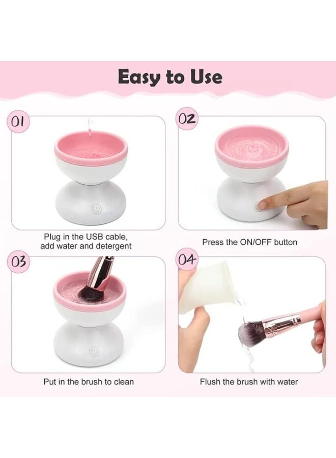 Updated Design Makeup Brush Cleaner - USB Powered, Washes Multiple Brushes at Once, Easy One-Button Use, Fits All Sizes - Code 5292 - Image 4
