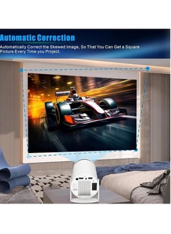 JAJEEK HY300 Pro Mini Projector – Portable Smart Projector with 180° Rotation, 4K+ Support, WiFi 6 (5G), Bluetooth 5.0, Auto Keystone Correction – Compatible with Android 13.0, TV Stick, HDMI, USB, TF, Audio – Home Theater, Outdoor Movie, Gaming Projector  - Image 2