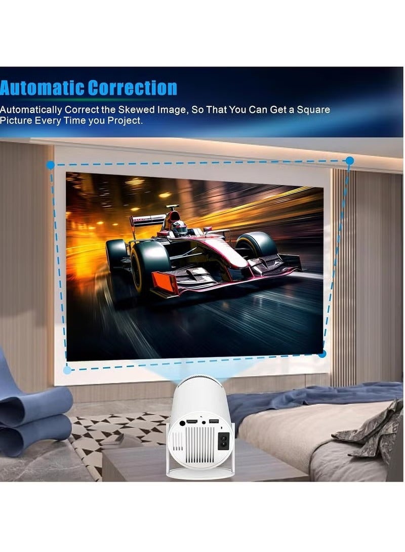 JAJEEK HY300 Pro Mini Projector – Portable Smart Projector with 180° Rotation, 4K+ Support, WiFi 6 (5G), Bluetooth 5.0, Auto Keystone Correction – Compatible with Android 13.0, TV Stick, HDMI, USB, TF, Audio – Home Theater, Outdoor Movie, Gaming Projector  - Image 2