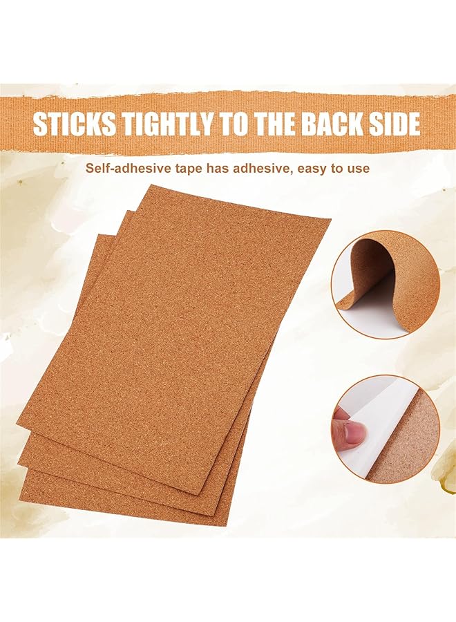 erorex 8Pcs Self Adhesive Cork Sheets Natural Cork 11.81X8.27X0.04In Cork Coasters Cork Tiles Sheets Wall Decoration Square Cork Backing Adhesive Backed Cork Board For Handmade Crafts Coasters - Image 4