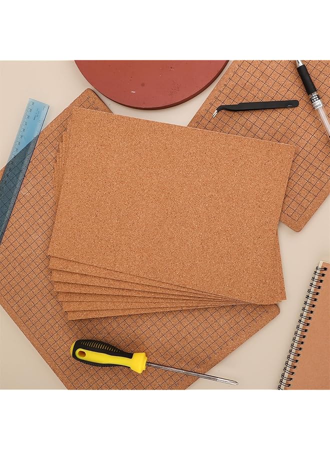 erorex 8Pcs Self Adhesive Cork Sheets Natural Cork 11.81X8.27X0.04In Cork Coasters Cork Tiles Sheets Wall Decoration Square Cork Backing Adhesive Backed Cork Board For Handmade Crafts Coasters - Image 3