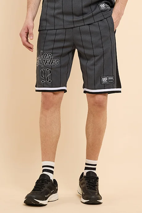R&B Printed Shorts with Drawstring Waist