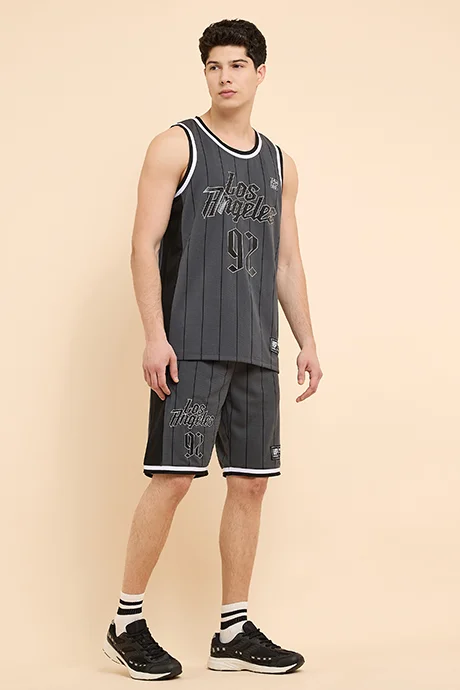 R&B Printed Shorts with Drawstring Waist
