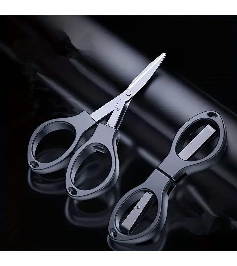 Orange Portable Folding Fishing Scissors Travel Small Glasses Eight Character - Image 4