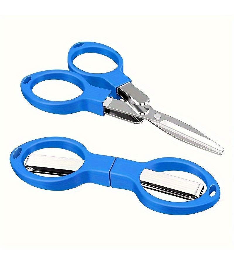 Orange Portable Folding Fishing Scissors Travel Small Glasses Eight Character - Image 5