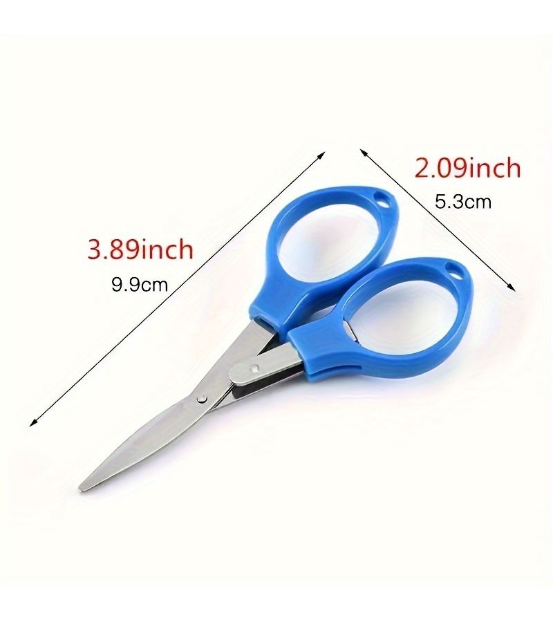 Orange Portable Folding Fishing Scissors Travel Small Glasses Eight Character - Image 3