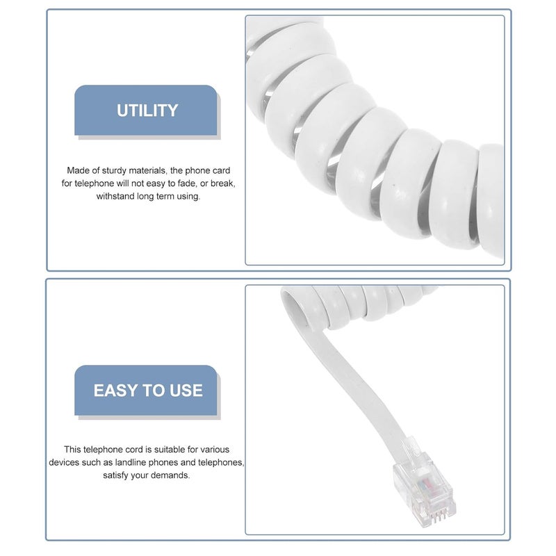 2pcs Coiled Telephone Receiver Cords Spiral Phone Line Cable for Landline Desk Phones, Sturdy Telephone Accessories for Home and Office Use - Image 3