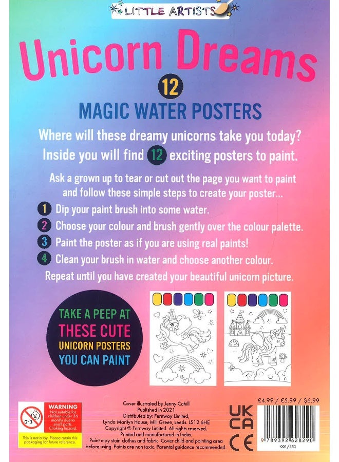 Unicorn Dreams Magic Water Posters Book  - Image 2
