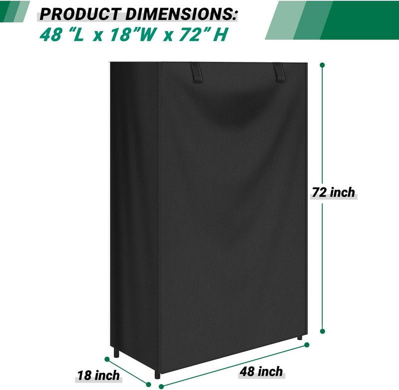 CATOTEL Waterproof Storage Shelf Cover, Protective Indoor/Outdoor Wire Rack Dust Cover With Zipper (48"Wx18"Dx72"H) - Image 3