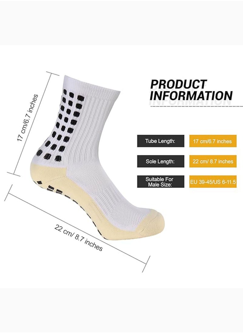 Lesha 4 Pairs Grip Soccer Socks Anti Slip Non Slip Men's Athletic Socks for Football Basketball Sports  - Image 4