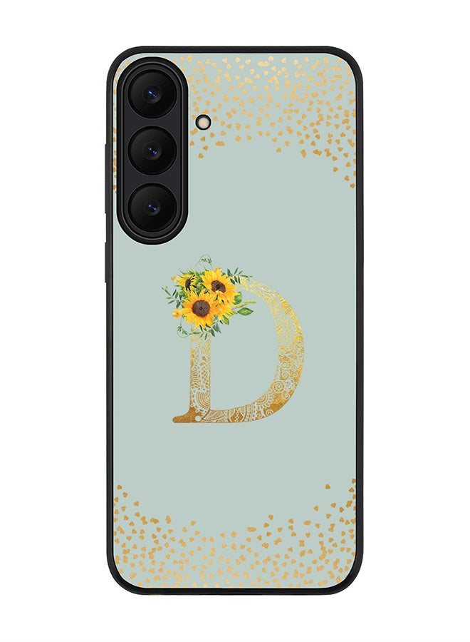 Stylizedd For Samsung Galaxy S25 FE Case,Slim fit Camera Protection, Shockproof Thin Phone cover  - Custom Floral Monogram - D  (Light Grey )