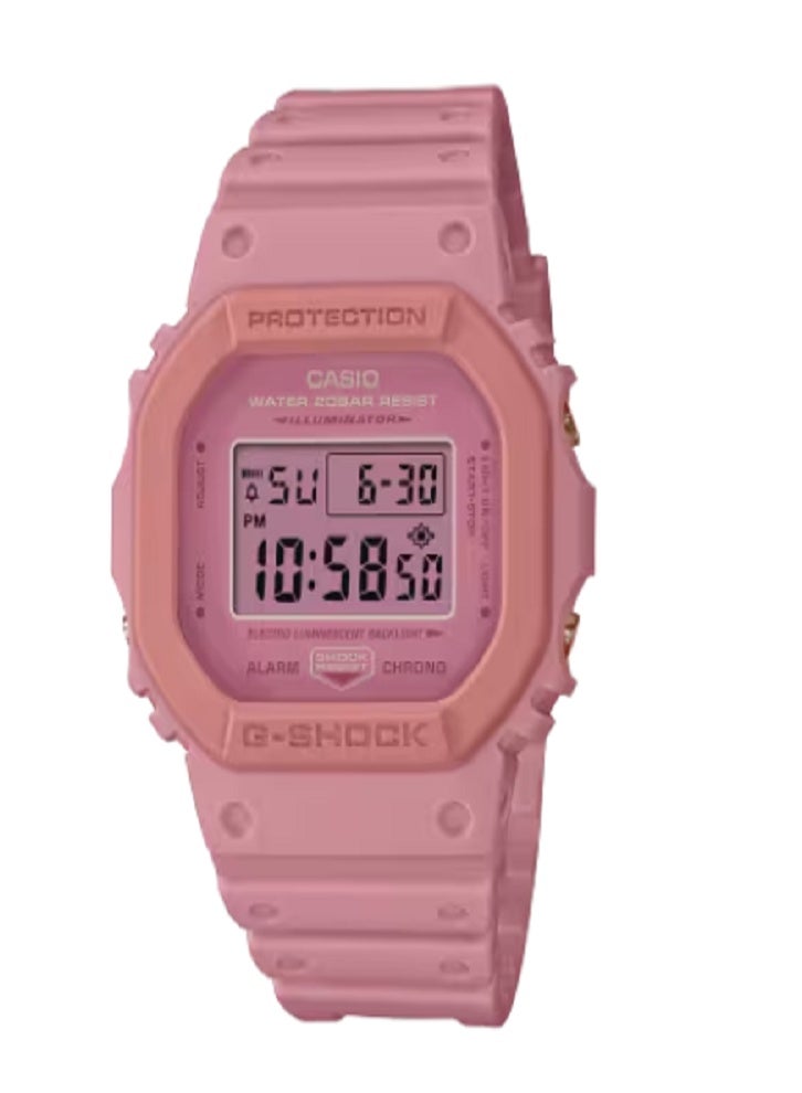 ساعة كاسيو جي-شوك ​​الرقمية للرجال والنساء - مقاومة للصدمات، مقاومة للماء حتى عمق 200 متر، حزام من الراتنج - إصدار وردي