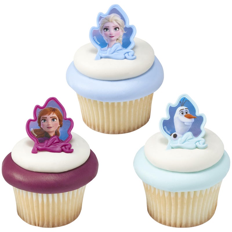 DecoPac Frozen II Rings, Cupcake Decorations Featuring Elsa, Anna, And Olaf For Birthday And Christmas Celebrations - 24 Pack - Image 5