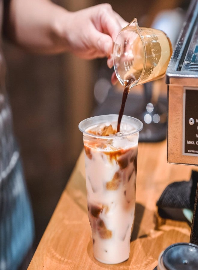 BALDCC 30 Pack 32 oz Clear Plastic Cups with Lids, Oversized Disposable Clear Cups, Flat Cover Pluggable Straw for Smoothie, Iced Coffee,Milkshake & Any Cold Drink - Image 4