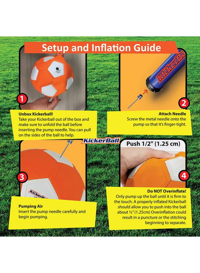 كيكربول كرة قدم أصلية متينة عالية الجودة باللون البرتقالي والأبيض - Image 5