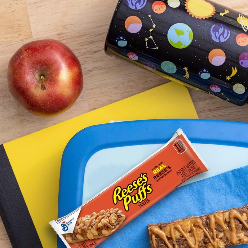 REESE'S Puffs Cereal Treat Bars, Peanut Butter and Cocoa, Snack Bars, Value Pack, 16 Ct, 13.6 oz - Image 4