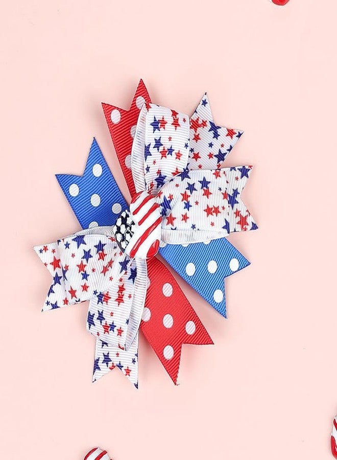 Guqqeuc Patriotic Hair Bows for Girls American Flag Hair Clip for Independence Day Hair Accessories for Little Girls 4th of July Festive Hair Bows Barrettes for Long Short Hair, 2 Pcs - Image 4