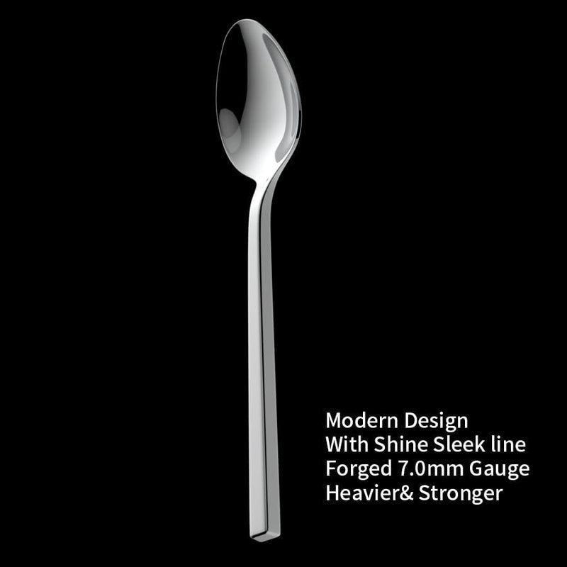 Alata Cube 40Piece Forged Stainless Steel Flatware Set Cutlery Set Silverware Set Service for 8 Mirror Finish Dishwasher Safe - Image 2