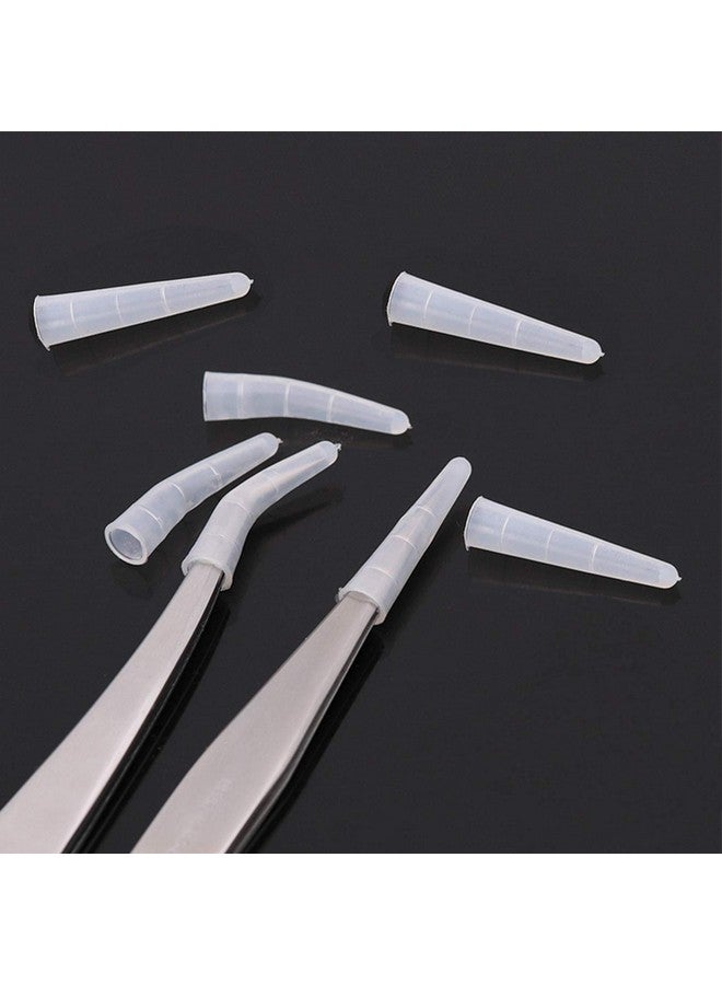 EORTA Orta 50 Pcs Tweezer Tip Covers Mini Soft Silicone Case Portable Safety Sheath For Eyelash Tweezer Pusher Mini Scissor/Shear To Protect Tips Transparent  - Image 1