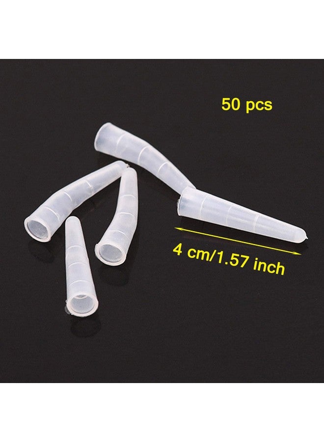 EORTA Orta 50 Pcs Tweezer Tip Covers Mini Soft Silicone Case Portable Safety Sheath For Eyelash Tweezer Pusher Mini Scissor/Shear To Protect Tips Transparent  - Image 3
