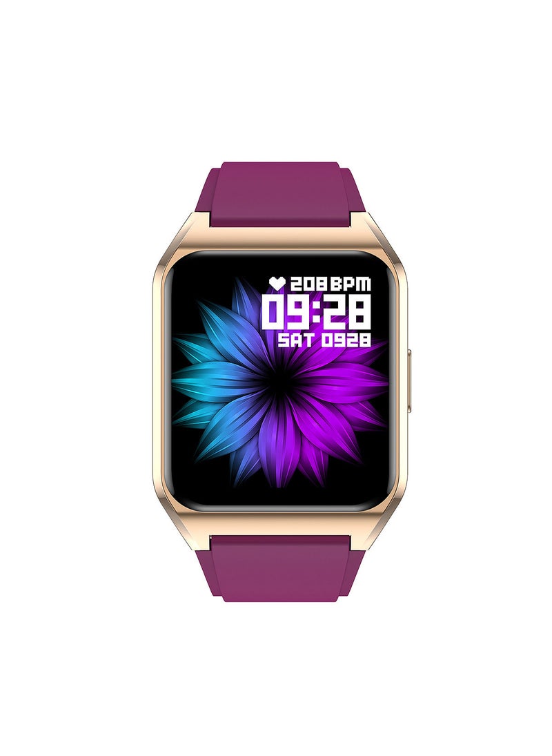 AROAQ H60 Smart Watch Bluetooth Calling Body Temperature Heart Rate Smartwatch IP67 Waterproof Sports Fitness Tracker Watches For Men And Women With Purple Silicone Strap - Image 2