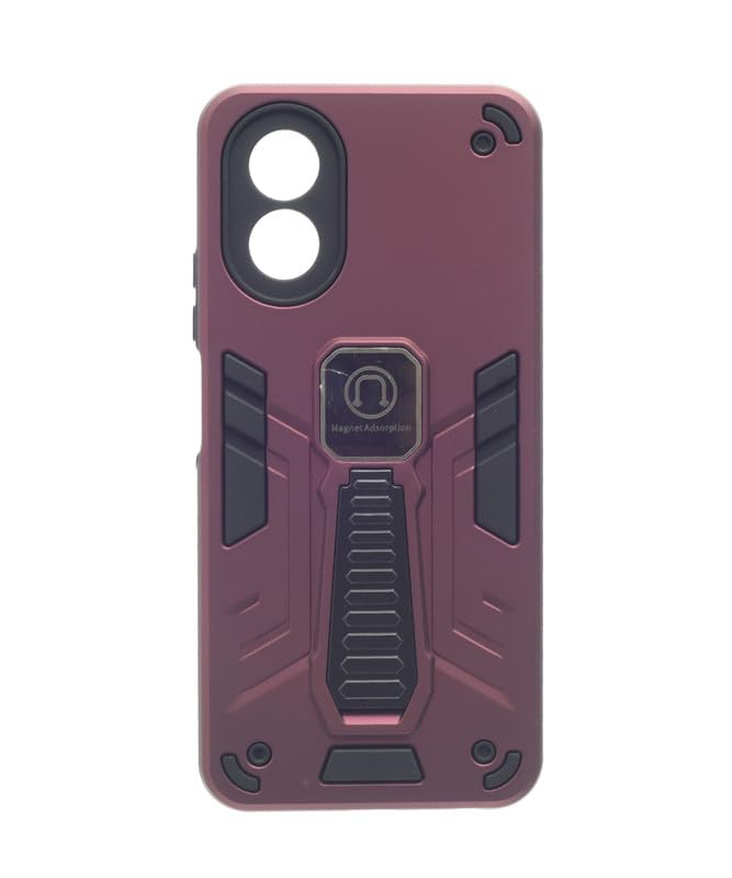 C.F.S Hard Silicone Back Phone Protection Cover With Magnetic Kickstand For Oppo A18 / A38 - Burugndy - 018 - Image 1