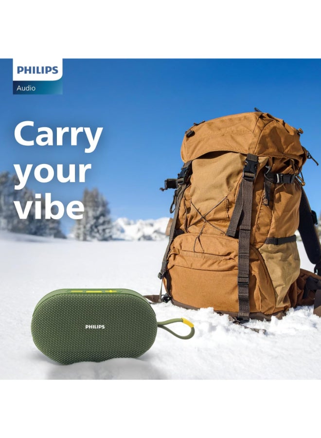 فيليبس Renewed - TAS1400GY Wireless Bluetooth Speaker with Deep Bass and RGB Light Modes Willow Bough - Image 2