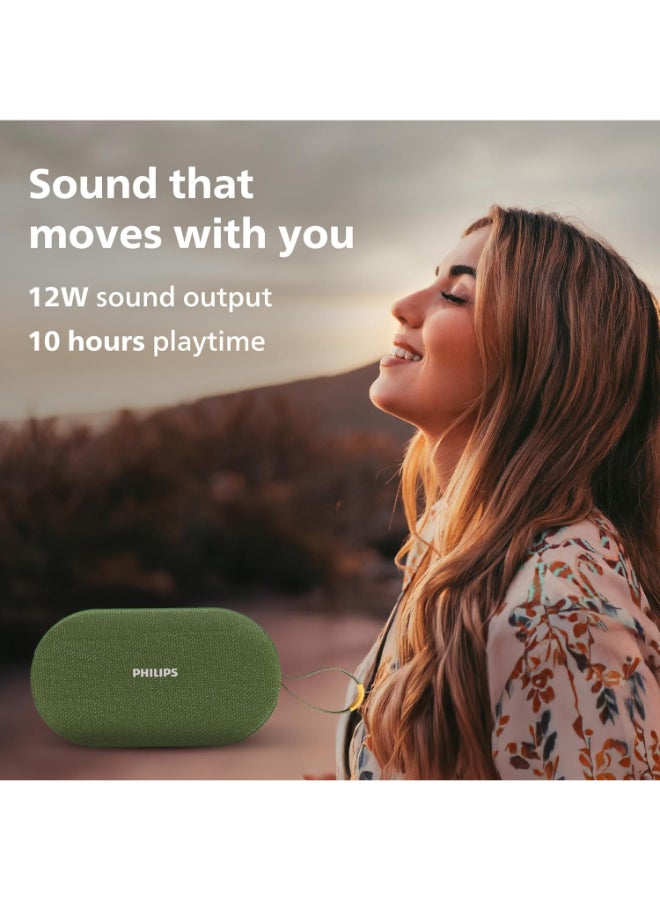 فيليبس Renewed - TAS1400GY Wireless Bluetooth Speaker with Deep Bass and RGB Light Modes Willow Bough - Image 5