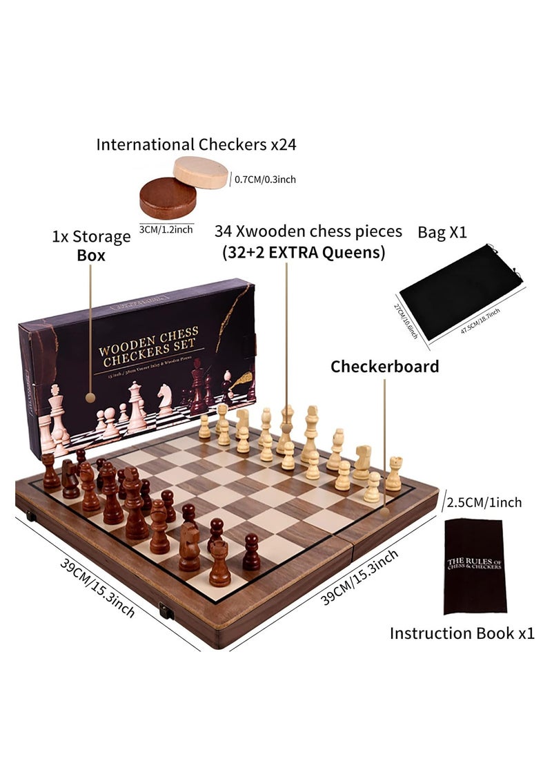 Gonice - Portable Travel Chess Board Game Sets (39×39cm) - Image 1