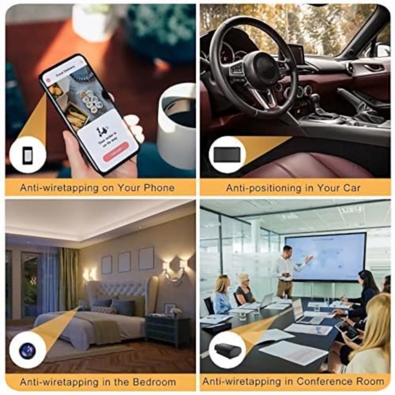 Pocket-sized infrared hidden camera detector for hotels, bathrooms, and travel use; aluminum alloy body in black with real-time anti-theft alarm and precise detection - Image 4