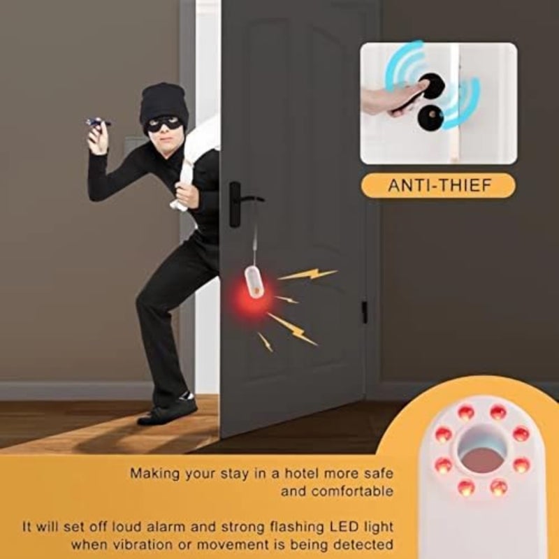 Pocket-sized infrared hidden camera detector for hotels, bathrooms, and travel use; aluminum alloy body in black with real-time anti-theft alarm and precise detection - Image 5