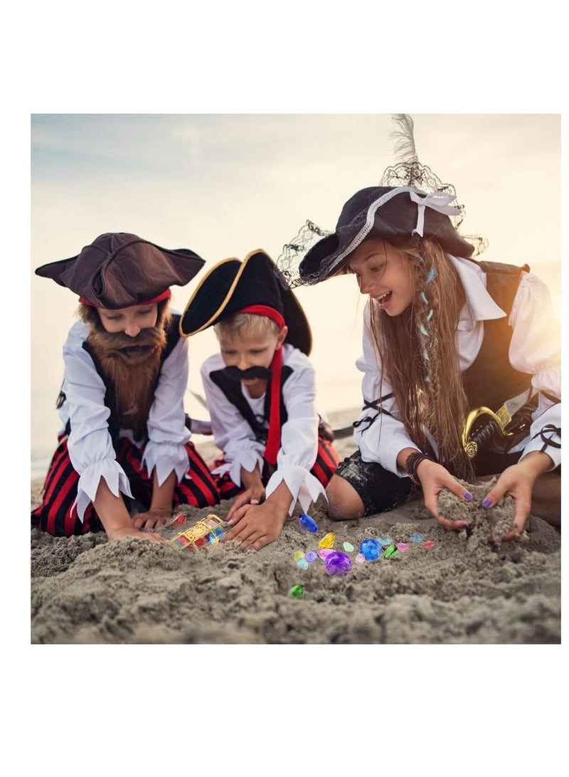 KASTWAVE Diving Gem Pool, Toys 30 Colorful Big Diamond Gem with Treasure Pirate Chest Box Summer Underwater Acrylic Gemstones Set Underwater Swimming Toy for Pool Use Treasures Gift Sets for Kids Party Favors - Image 3