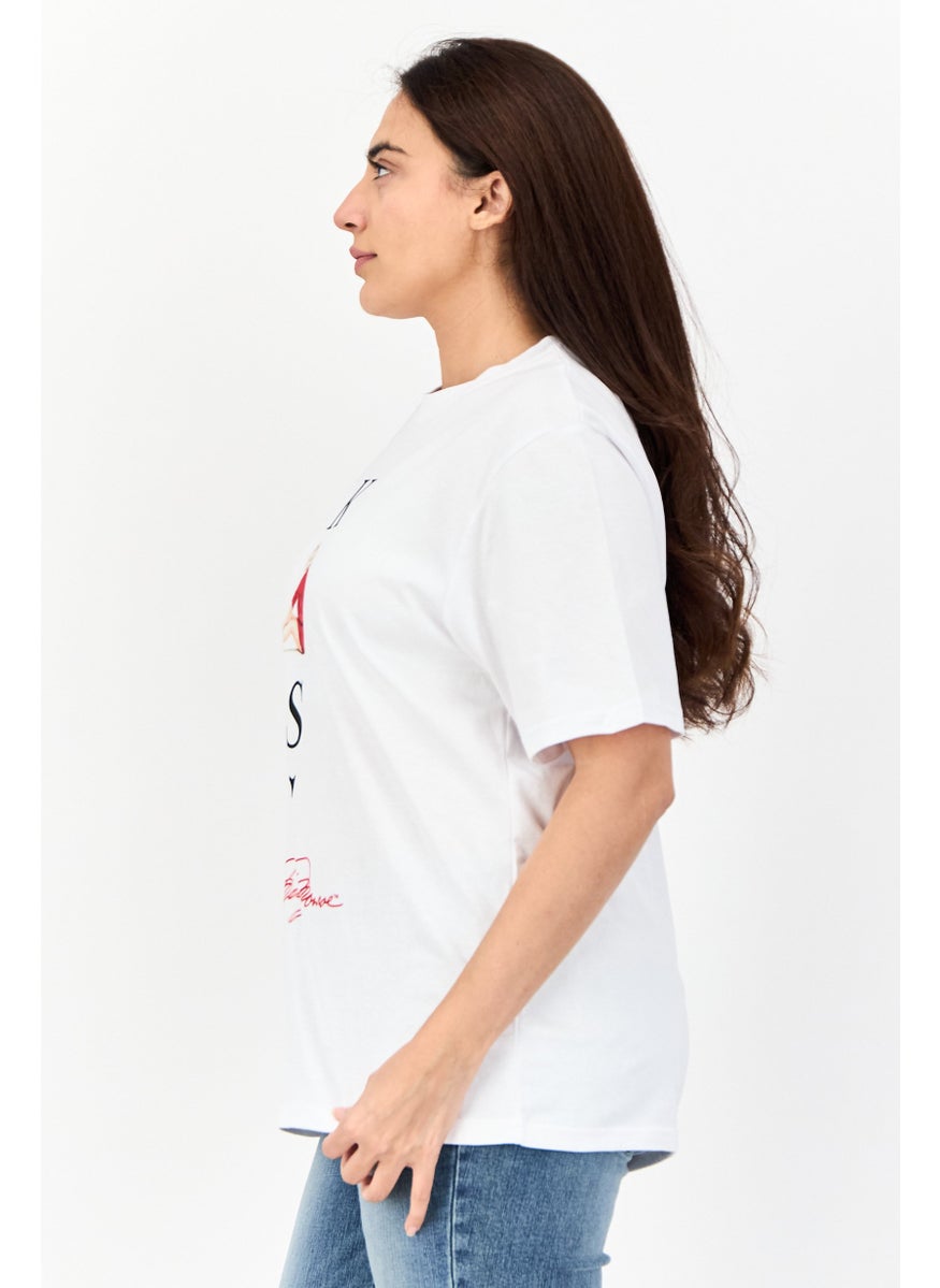 Marilyn Monroe - Women Oversized  Crew Neck Short Sleeve Graphic Print T Shirt, White - Image 1