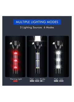 Generic T09 Solar Flashlight Car Flashlight 268 Lumen Led Cob Lamp USB Rechargeable Tactical Multi-functional Flashlight Tool with Window Breaker, Safety Belt, Cutting Compass  ->  T09 Solar Flashlight Car Fl  - Image 3