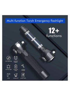 Generic T09 Solar Flashlight Car Flashlight 268 Lumen Led Cob Lamp USB Rechargeable Tactical Multi-functional Flashlight Tool with Window Breaker, Safety Belt, Cutting Compass  ->  T09 Solar Flashlight Car Fl  - Image 4