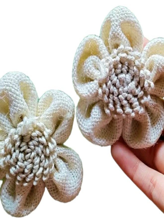 ZILZON® Jute Flowers for Women Dresses, Craft, Decor Event Dresses Pack of 10 Pcs - Image 2