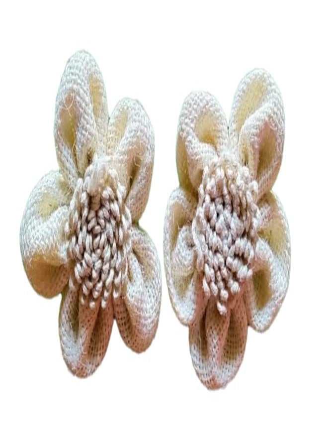 ZILZON® Jute Flowers for Women Dresses, Craft, Decor Event Dresses Pack of 10 Pcs - Image 1