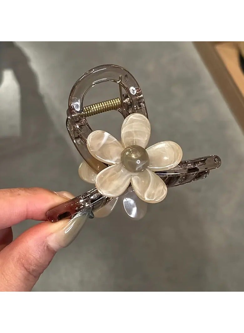 Goolsky Elegant Vintage Floral Hair Claw Clip, Medium Size Shark Clip for Women, Fashionable And Versatile Headwear - Image 2