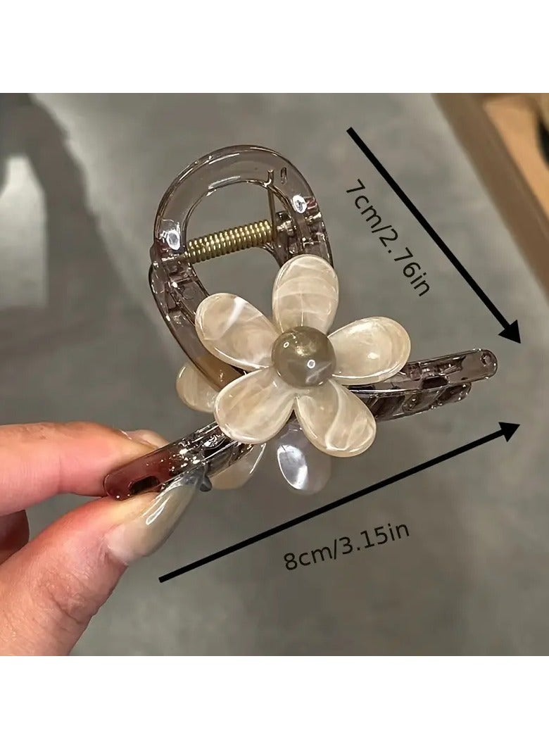 Goolsky Elegant Vintage Floral Hair Claw Clip, Medium Size Shark Clip for Women, Fashionable And Versatile Headwear - Image 3